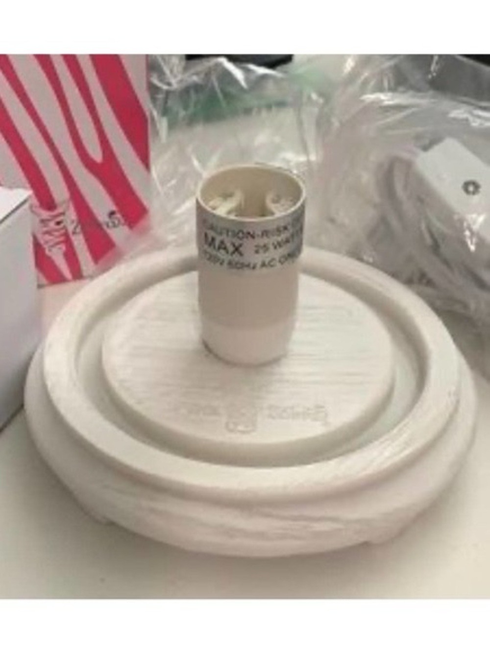 Pink Zebra Simmering Light Base - White